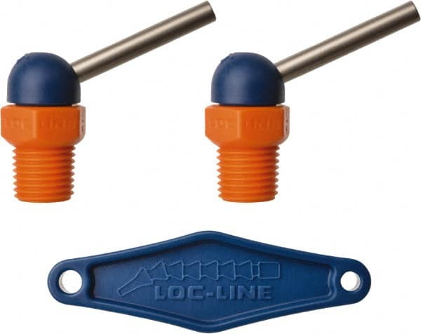 Loc-Line - 1/4" Hose Inside Diam x 5/32" Nozzle Diam, High-Pressure Coolant Hose Nozzle - NPT, for Use with Loc-Line Modular Hose System, 2 Pieces - Exact Tooling
