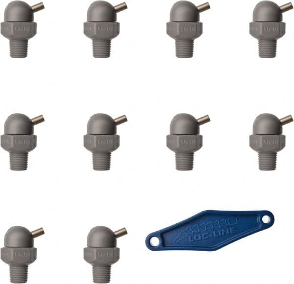 Loc-Line - 1/8" Hose Inside Diam, High-Pressure Coolant Hose Nozzle - NPT, for Use with Loc-Line Modular Hose System, 10 Pieces - Exact Tooling