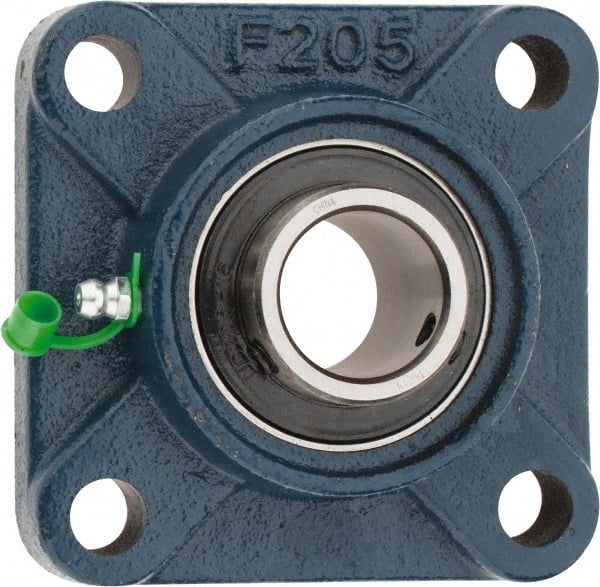 Tritan - 1" ID, 3.74" OAL x 1.41" OAH 4-Bolt Flange - 1,765 Lb Static Cap, 3,147 Lb Dyn Cap, 2.76" Btw Mnt Hole Ctrs, 0.63" Base-to-Ctr Ht, Cast Iron/Steel - Exact Tooling