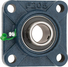 Tritan - 1" ID, 3.74" OAL x 1.41" OAH 4-Bolt Flange - 1,765 Lb Static Cap, 3,147 Lb Dyn Cap, 2.76" Btw Mnt Hole Ctrs, 0.63" Base-to-Ctr Ht, Cast Iron/Steel - Exact Tooling