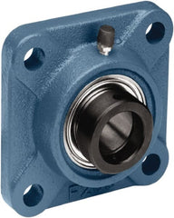 Tritan - 1-7/16" ID, 4.61" OAL x 2.1" OAH 4-Bolt Flange - 3,440 Lb Static Cap, 5,778 Lb Dyn Cap, 3.62" Btw Mnt Hole Ctrs, 0.83" Base-to-Ctr Ht, Cast Iron/Steel - Exact Tooling