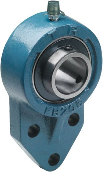 Tritan - 3/4" ID, 4-1/4" OAL x 1.35" OAH 3 Bolt Flange Mounted Bearing - 1,495 Lb Static Cap, 2,878 Lb Dyn Cap, 1-1/2" Btw Mnt Hole Ctrs, Cast Iron/Steel - Exact Tooling