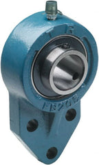 Tritan - 1" ID, 4-3/4" OAL x 1.43" OAH 3 Bolt Flange Mounted Bearing - 1,765 Lb Static Cap, 3,147 Lb Dyn Cap, 1.62" Btw Mnt Hole Ctrs, Cast Iron/Steel - Exact Tooling