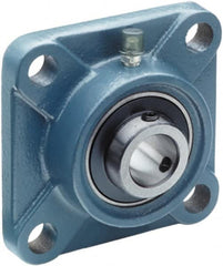 Tritan - 7/8" ID, 3.7402" OAL x 1.4094" OAH 4-Bolt Flange - 1,765 Lb Static Cap, 3,147 Lb Dyn Cap, 2.76" Btw Mnt Hole Ctrs, 0.6299" Base-to-Ctr Ht, Cast Iron/Steel - Exact Tooling