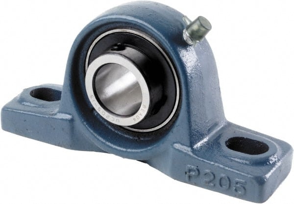 Tritan - 5/8" ID, 5" OAL x 2.4409" OAH Pillow Block - 1,034 Lb Static Cap, 2,158 Lb Dyn Cap, 3.74" Btw Mnt Hole Ctrs, 1-3/16" Base-to-Ctr Ht, Cast Iron/Steel - Exact Tooling