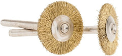 Dremel - 3/4" OD, 1/8" Shank Diam, Straight Filament Brass Wheel Brush - 1/16" Face Width, 3/4" Trim Length, 15,000 RPM - Exact Tooling