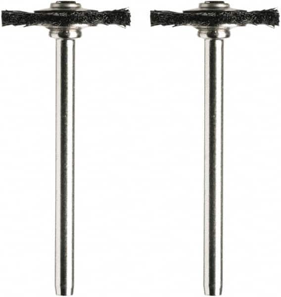 Dremel - 3/4" OD, 1/8" Shank Diam, Straight Filament Nylon Wheel Brush - 1/16" Face Width, 3/4" Trim Length, 15,000 RPM - Exact Tooling