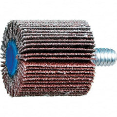 PFERD - 1" Diam x 1" Face Width, Aluminum Oxide Coated Mounted Flap Wheel - 1/4-20 Threaded Mount, 80 Grit, 25,000 Max RPM - Exact Tooling