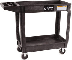 Sunex Tools - 500 Lb Capacity, 18" Wide x 41" Long x 33-1/2" High Standard Utility Cart - 2 Shelf, Plastic, Hard Rubber Casters - Exact Tooling