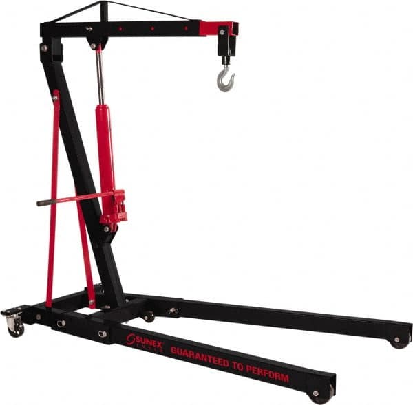 Sunex Tools - 4,000 Lb Load Capacity, Steel Folding Engine Crane - 4' Span - Exact Tooling