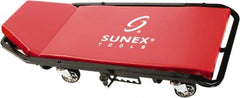 Sunex Tools - 300 Lb Capacity, 4 Wheel Creeper (with Adjustable Headrest) - Metal, 45-1/2" Long x 2-1/2" Overall Height x 19" Wide - Exact Tooling