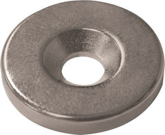 Mag-Mate - 3/4" Long x 3/4" Diam x 1/8" High, 1 Mounting Hole, 12 Poles, Ring Neodymium Rare Earth Holding Magnet - 8 Lb Average & 16 Lb Max Pull Force, M6 Mounting Hole, Countersunk Hole Style, 180°F Max Operating Temp - Exact Tooling