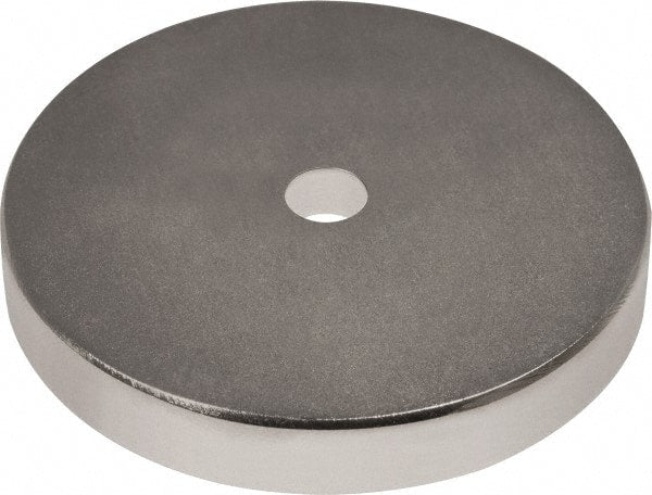 Mag-Mate - 1-1/2" Long x 1-1/2" Diam x 1/8" High, 1 Mounting Hole, 45 Poles, Ring Neodymium Rare Earth Holding Magnet - 33.7 Lb Average & 67.3 Lb Max Pull Force, 1/8 Mounting Hole, Through Hole Style, 180°F Max Operating Temp - Exact Tooling