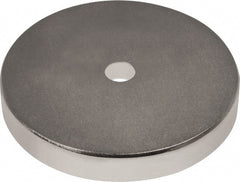 Mag-Mate - 1-1/2" Long x 1-1/2" Diam x 1/8" High, 1 Mounting Hole, 45 Poles, Ring Neodymium Rare Earth Holding Magnet - 33.7 Lb Average & 67.3 Lb Max Pull Force, 1/8 Mounting Hole, Through Hole Style, 180°F Max Operating Temp - Exact Tooling