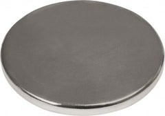 Mag-Mate - 1-1/2" Long x 1-1/2" Diam x 1/8" High, 45 Poles, Cylindrical Neodymium Rare Earth Holding Magnet - 39 Lb Average & 77 Lb Max Pull Force, 180°F Max Operating Temp - Exact Tooling