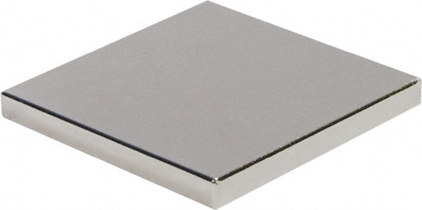 Mag-Mate - 1-1/2" Long x 1-1/2" Wide x 1/8" High, 61 Poles, Rectangular Neodymium Rare Earth Holding Magnet - 43.2 Lb Average & 86.4 Lb Max Pull Force, 180°F Max Operating Temp - Exact Tooling