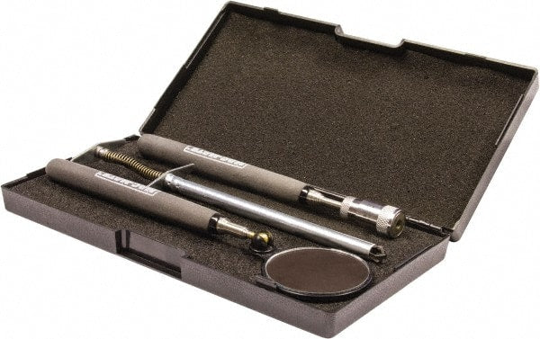Mag-Mate - 3 Piece Mechanical Finger Retrieving Tool Kit - Contains Lighted Magnetic Pickup Tool, 4-Jaw Mechanical Finger Retriever, Round Magnifying Inspection Mirror - Exact Tooling