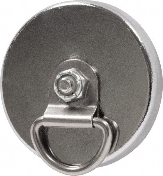 Mag-Mate - 38 Lb Max Pull Force, 5/16" Overall Height, 2-1/32" Diam, Ceramic Cup Magnet - Magnetic Style, Chrome Plated - Exact Tooling