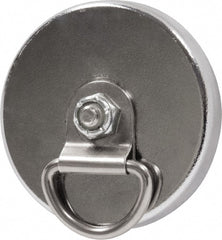 Mag-Mate - 38 Lb Max Pull Force, 5/16" Overall Height, 2-1/32" Diam, Ceramic Cup Magnet - Magnetic Style, Chrome Plated - Exact Tooling
