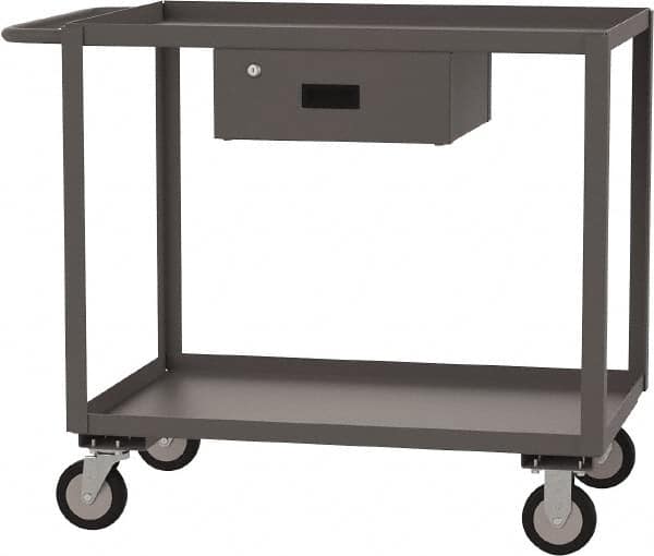Jamco - 1,200 Lb Capacity, 30" Wide x 48" Long x 35" High Standard Utility Cart - 2 Shelf, Steel - Exact Tooling