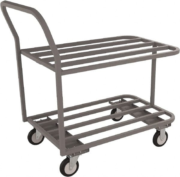 Jamco - 1,200 Lb Capacity, 36" Wide x 24" Long x 41" High Standard Utility Cart - 2 Shelf, Steel - Exact Tooling