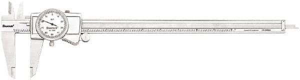 Starrett - 0" to 12" Range, 0.001" Graduation, 0.1" per Revolution, Dial Caliper - White Face, 2.5" Jaw Length, Accurate to 0.001" - Exact Tooling