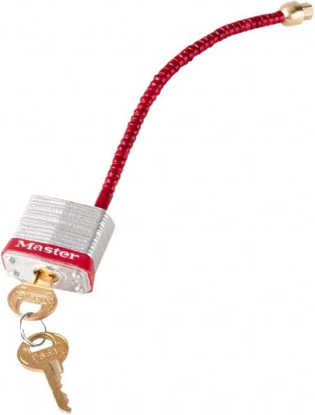 NMC - Polymer/Steel Circuit Breaker Lockout Set - 1/4 Max Cord Diam, 2.4" Lockout Length, 1.3" Lockout Width, 1 Padlock - Exact Tooling