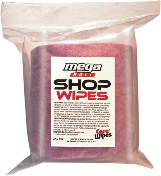 2XL - (2) 400-Sheet Rolls Pre-Moistened Shop Towel/Industrial Wipes - Exact Tooling