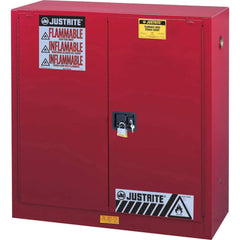 Justrite - 2 Door 1 Shelf 30 Gal Safety Cabinet for Flammable Substances - Exact Tooling