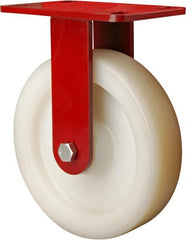 Hamilton - 8" Diam x 2" Wide x 9-1/2" OAH Top Plate Mount Rigid Caster - Plastic, 1,100 Lb Capacity, Sealed Precision Ball Bearing, 4 x 4-1/2" Plate - Exact Tooling