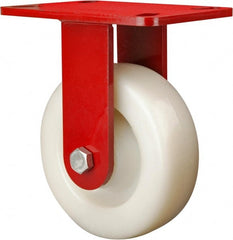 Hamilton - 6" Diam x 2" Wide x 7-1/2" OAH Top Plate Mount Rigid Caster - Plastic, 1,000 Lb Capacity, Sealed Precision Ball Bearing, 4 x 4-1/2" Plate - Exact Tooling