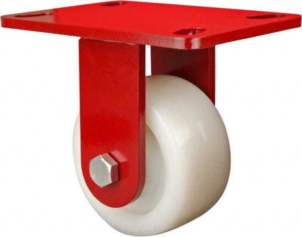 Hamilton - 4" Diam x 2" Wide x 5-5/8" OAH Top Plate Mount Rigid Caster - Plastic, 800 Lb Capacity, Sealed Precision Ball Bearing, 4 x 4-1/2" Plate - Exact Tooling