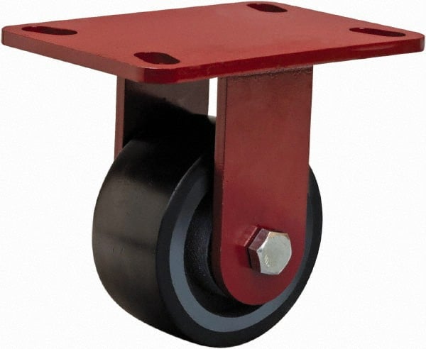 Hamilton - 4" Diam x 2" Wide x 5-5/8" OAH Top Plate Mount Rigid Caster - Polyurethane, 975 Lb Capacity, Sealed Precision Ball Bearing, 4 x 4-1/2" Plate - Exact Tooling