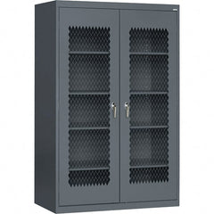 Sandusky Lee - 5 Shelf Visible Storage Cabinet - Steel, 36" Wide x 24" Deep x 72" High, Charcoal - Exact Tooling