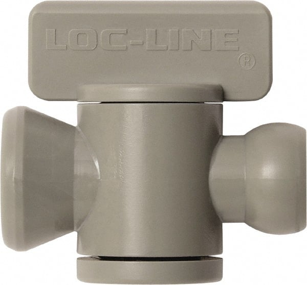 Loc-Line - 10 Piece, 1/4" ID Coolant Hose In-Line Check Valve - Female to Ball Connection, Acetal Copolymer Body, Unthreaded, Use with Loc-Line Modular Hose Systems - Exact Tooling
