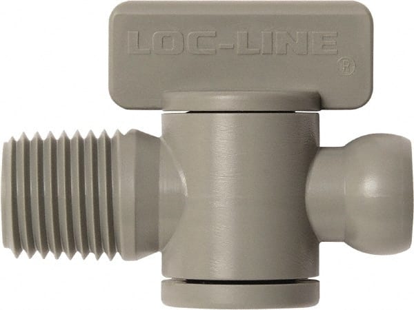 Loc-Line - 10 Piece, 1/4" ID Coolant Hose Male NPT Valve - Male to Female Connection, Acetal Copolymer Body, NPT, Use with Loc-Line Modular Hose Systems - Exact Tooling