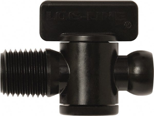 Loc-Line - 10 Piece, 1/4" ID Coolant Hose Male NPT Valve - Male to Female Connection, Acetal Copolymer Body, NPT, Use with Loc-Line Modular Hose Systems - Exact Tooling