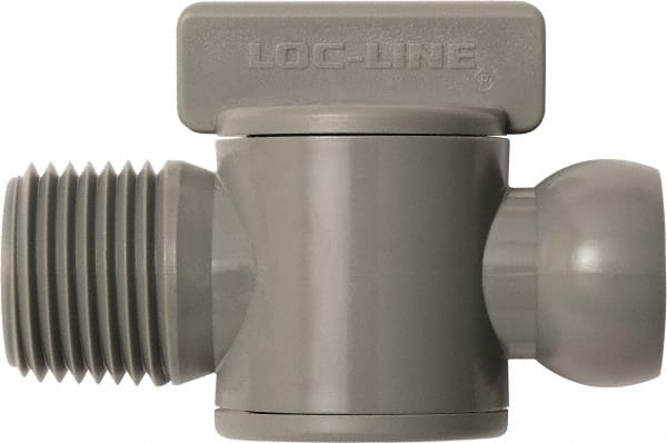 Loc-Line - 10 Piece, 1/2" ID Coolant Hose Male NPT Valve - Male to Female Connection, Acetal Copolymer Body, NPT, Use with Loc-Line Modular Hose Systems - Exact Tooling