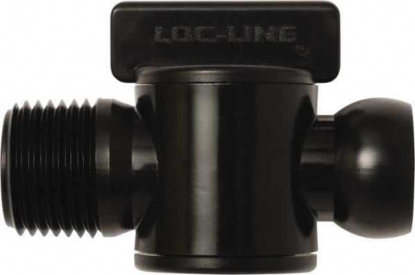 Loc-Line - 10 Piece, 1/2" ID Coolant Hose Male NPT Valve - Male to Female Connection, Acetal Copolymer Body, NPT, Use with Loc-Line Modular Hose Systems - Exact Tooling