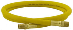 PRO-SOURCE - 1/2" ID x 3/4" OD 100' Long Multipurpose Air Hose - MNPT x MNPT Ends, 300 Working psi, 23 to 150°F, 1/2" Fitting, Yellow - Exact Tooling