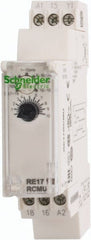 Schneider Electric - 100 hr Delay, Multiple Range SPDT Time Delay Relay - 8 Contact Amp, 24 VDC & 24 to 240 VAC, Selector Switch - Exact Tooling