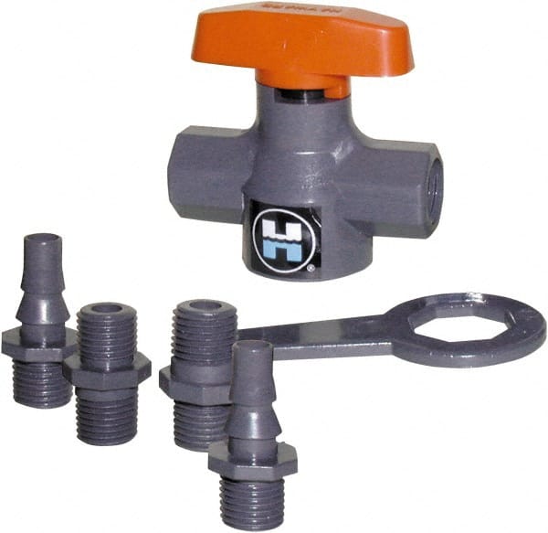 Hayward - 1/4" Pipe, 150 psi WOG Rating, PVC Stop Valve - T-Handle, FNPT x FNPT End Connections - Exact Tooling
