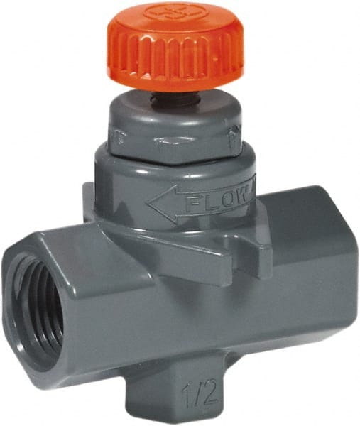 Hayward - 1/4" Pipe, Inline Needle Valve - FPM Seal, Threaded Ends, Grade PVC Cell Class 12454 per ASTM D1784 PVC Valve, 150 Max psi - Exact Tooling