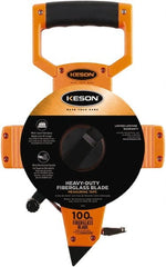 Keson - 100' x 1/2" Tape Measure - 1/10 & 1/100' Graduation - Exact Tooling
