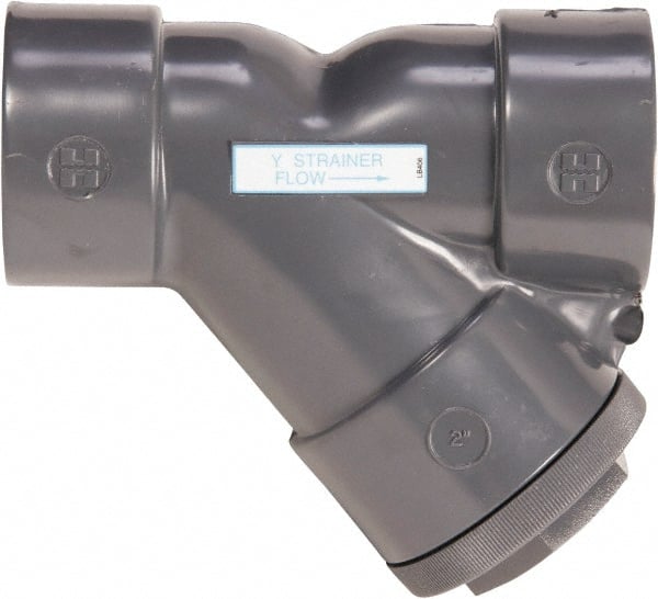 Hayward - 1-1/2" Pipe, Threaded Ends, PVC Y-Strainer - 150 psi Pressure Rating - Exact Tooling