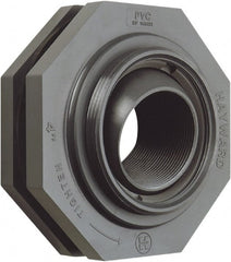 Hayward - 1" PVC Plastic Pipe Self-Aligning Bulkhead Fitting - Schedule 80, Thread x Thread End Connections - Exact Tooling