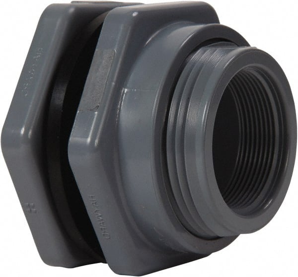 Hayward - 1" PVC Plastic Pipe Bulkhead Tank Adapter - Schedule 80, Socket x Thread End Connections - Exact Tooling