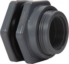 Hayward - 1-1/2" PVC Plastic Pipe Bulkhead Tank Adapter - Schedule 80, Socket x Thread End Connections - Exact Tooling