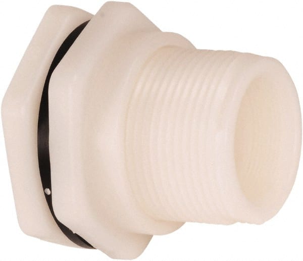 Hayward - 3/4" Polypropylene Plastic Pipe Bulkhead Tank Adapter - Schedule 80, Thread x Thread End Connections - Exact Tooling