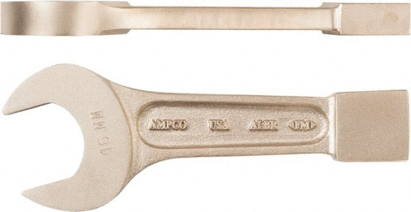 Ampco - 100mm Nonsparking Standard Striking Open End Wrench - Single End, Plain Finish - Exact Tooling